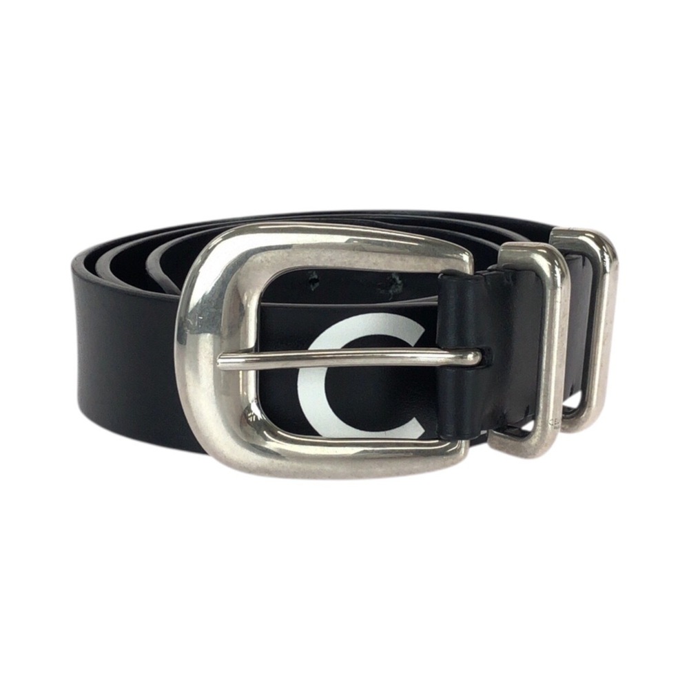 CELINE Western-style belt with logo print, 90cm (35 inches), black and white,...